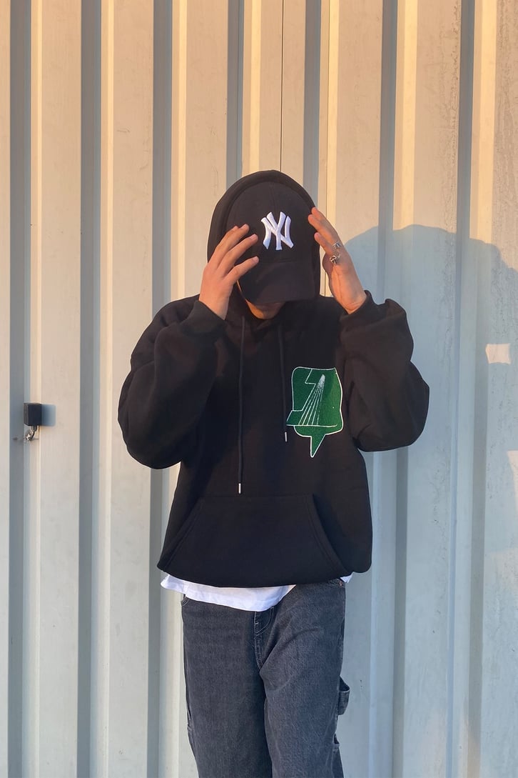 YEŞİL LOGO BASKILI HOODIE