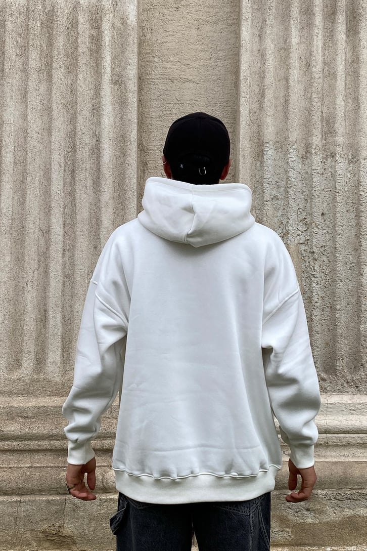 YEŞİL NEW YORK BASKILI OVERSIZE HOODIE