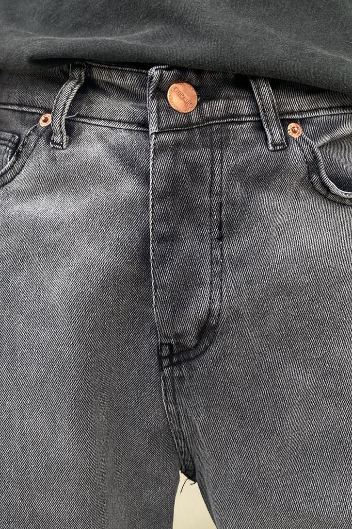 Yıkamalı Antrasit Mom Jean
