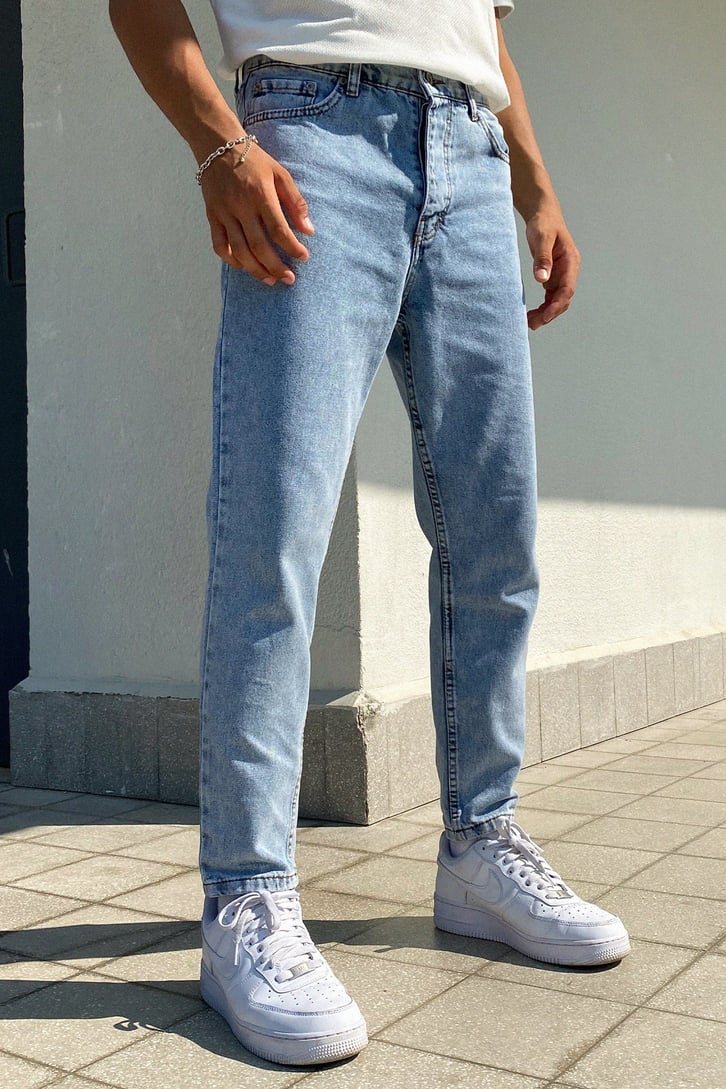 Yıkamalı Buz Mavi Regular Fit Jean