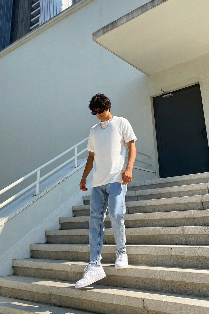 Yıkamalı Buz Mavi Regular Fit Jean