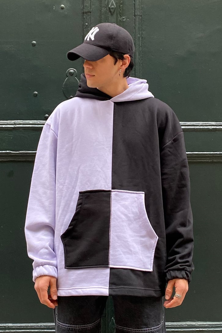 Ying Yang Color Block Oversize Premium Hoodie