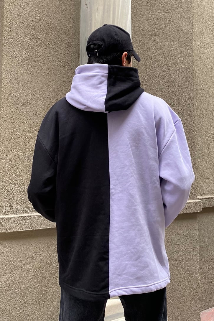 Ying Yang Color Block Oversize Premium Hoodie