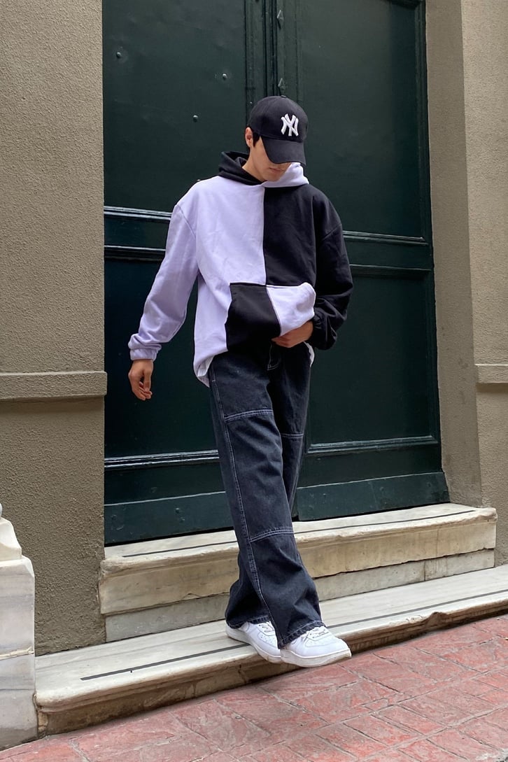 Ying Yang Color Block Oversize Premium Hoodie