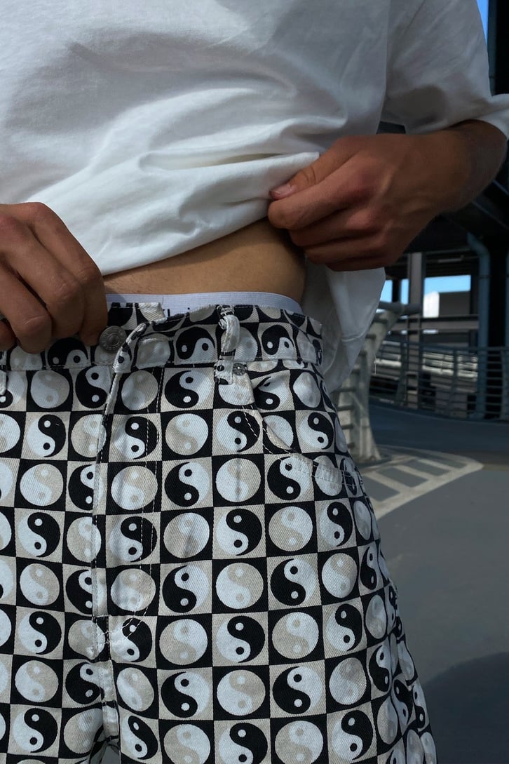 Ying Yang Desenli Baggy Jean