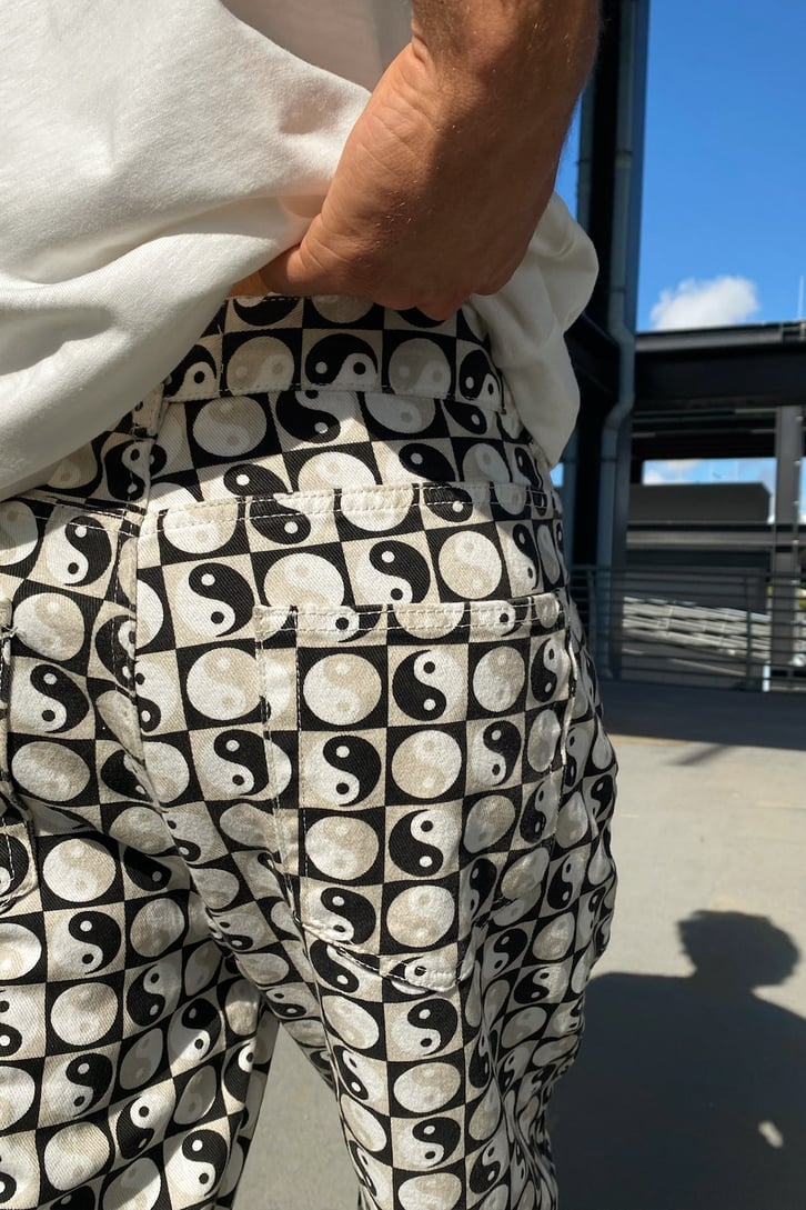 Ying Yang Desenli Baggy Jean