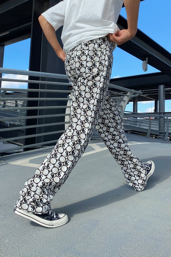 Ying Yang Desenli Baggy Jean
