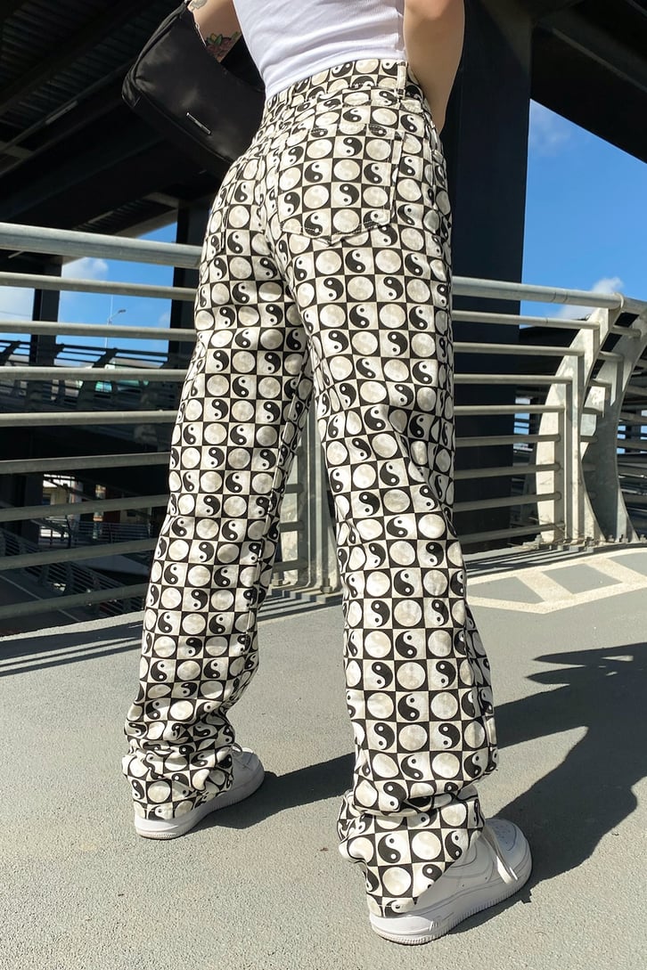 Ying Yang Desenli Baggy Jean