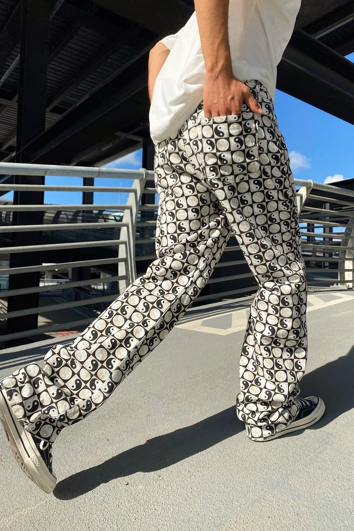 Ying Yang Desenli Baggy Jean