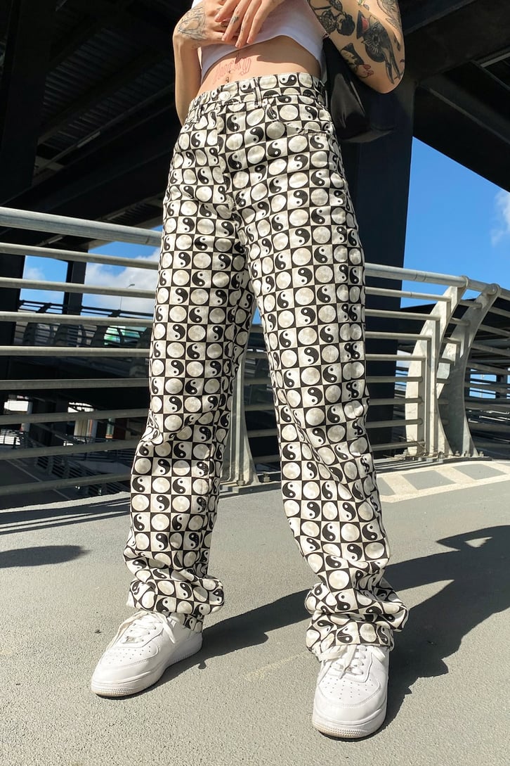 Ying Yang Desenli Baggy Jean