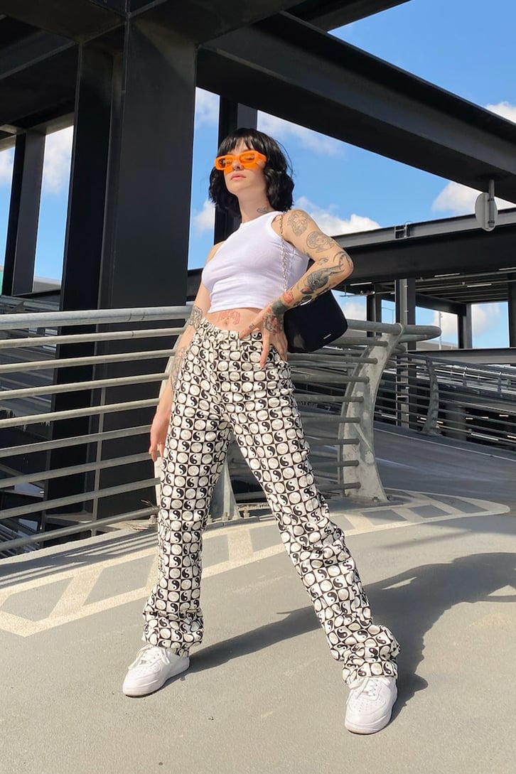 Ying Yang Desenli Baggy Jean
