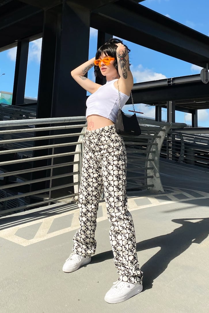Ying Yang Desenli Baggy Jean