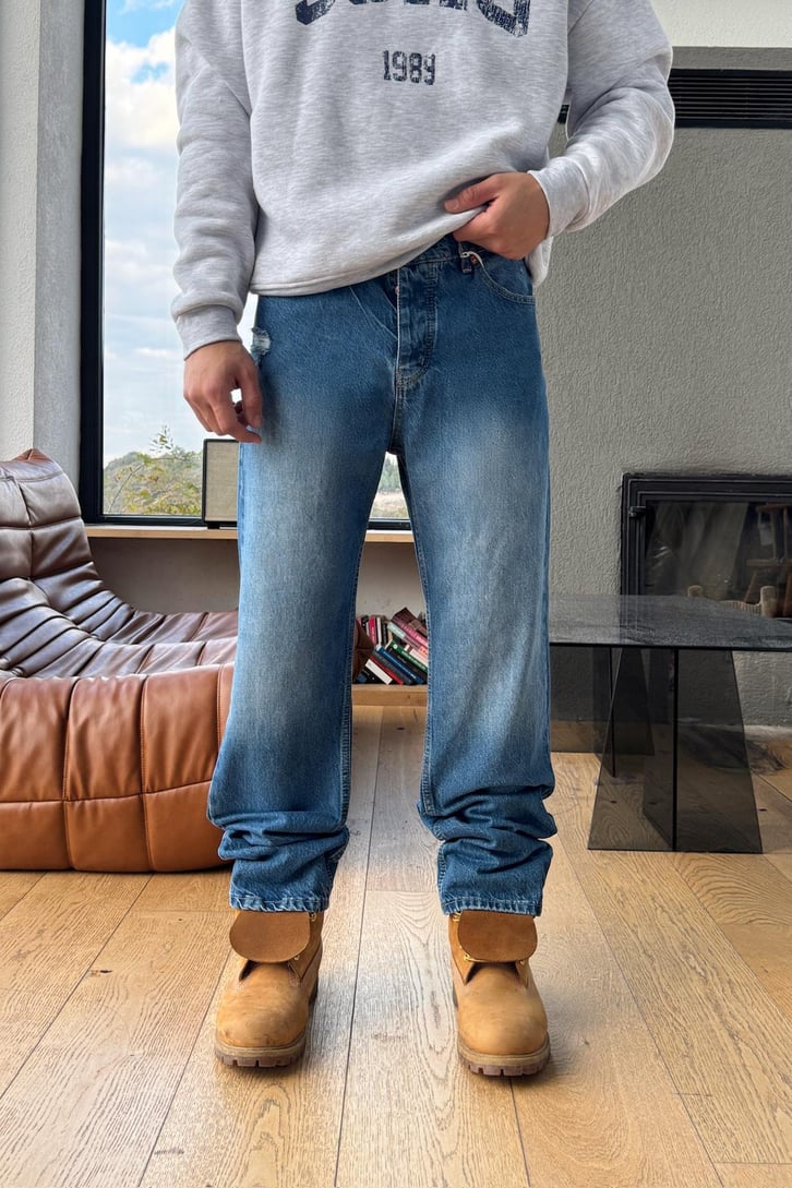 Yırtık Detay Baggy Jean