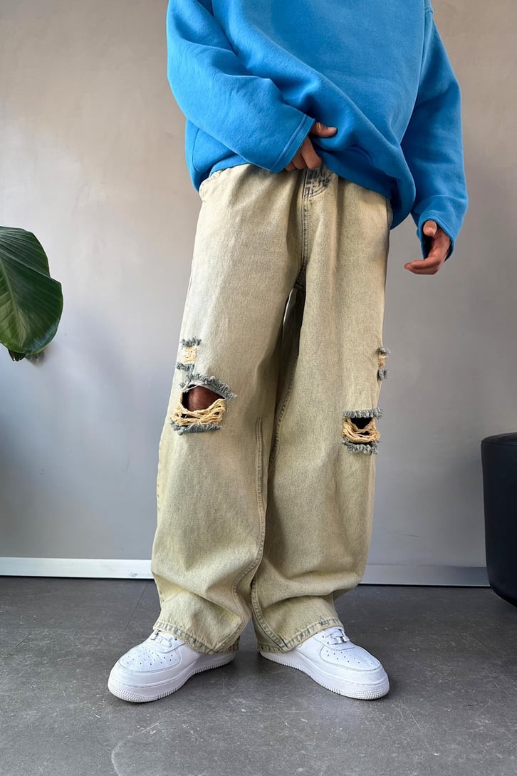 Yırtık Detay Baggy Jean