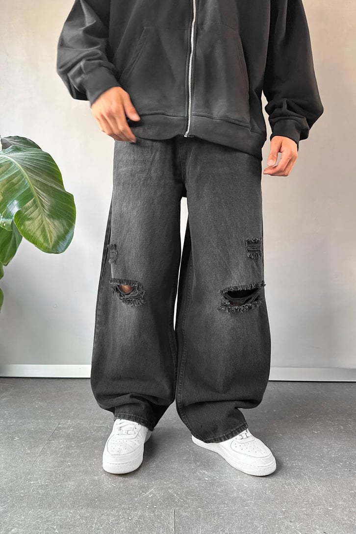 Yırtık Detay Baggy Jean