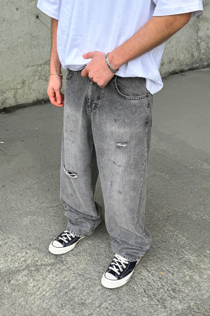 Yırtık Detay Baggy Jean