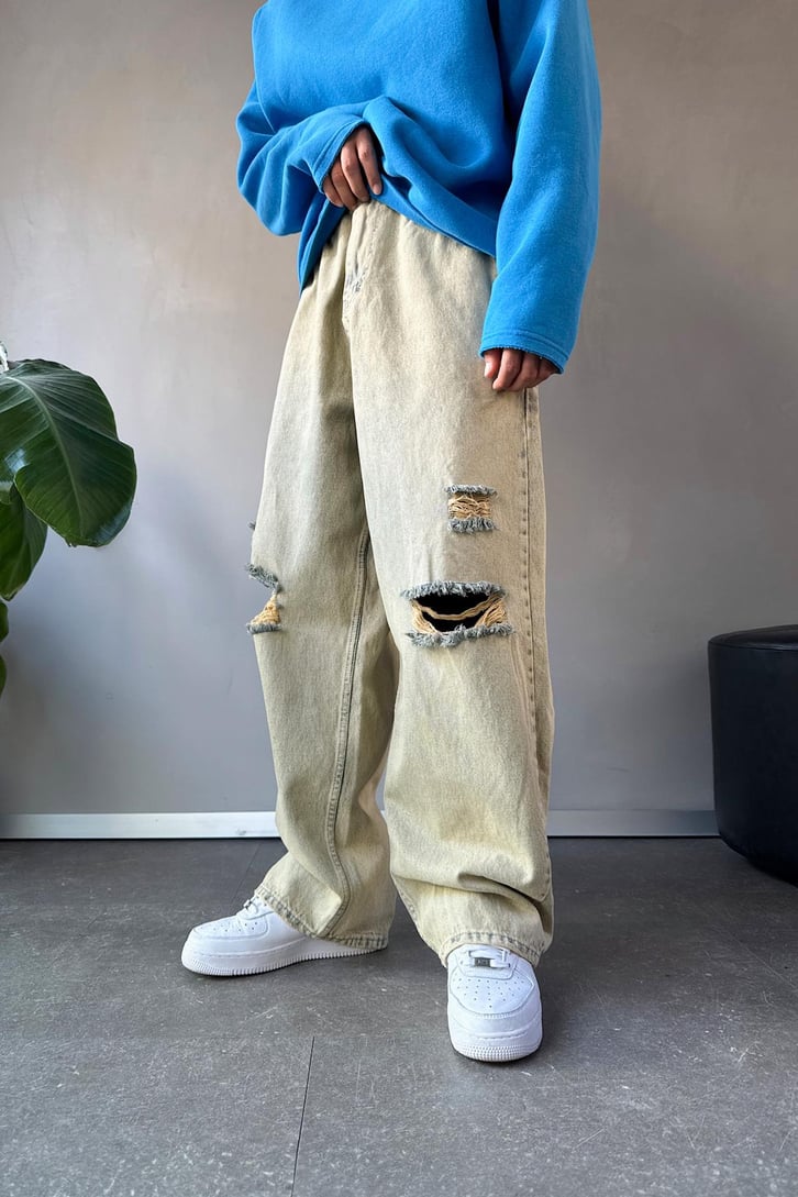 Yırtık Detay Baggy Jean