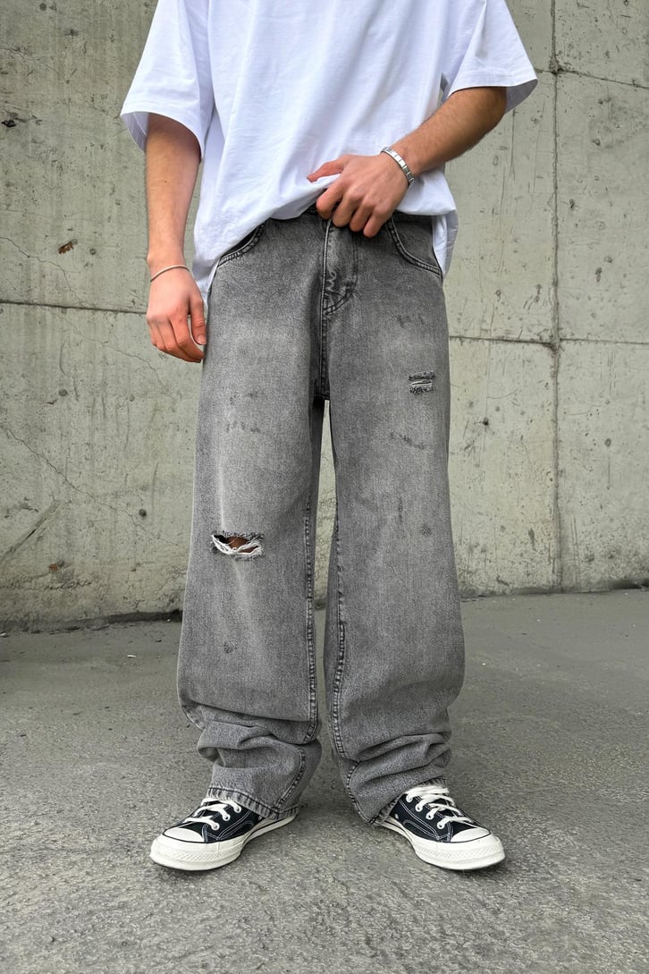 Yırtık Detay Baggy Jean