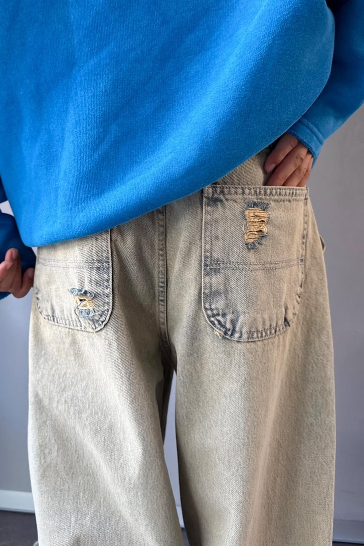 Yırtık Detay Baggy Jean