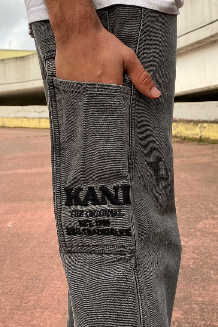 Yırtmaç Detay Koyu Gri Premium Palazzo Jean