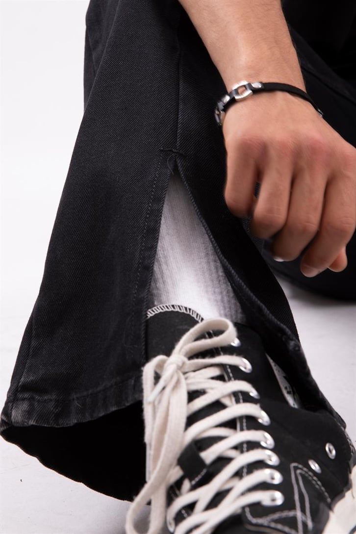 Yırtmaç Detaylı Baggy Jean