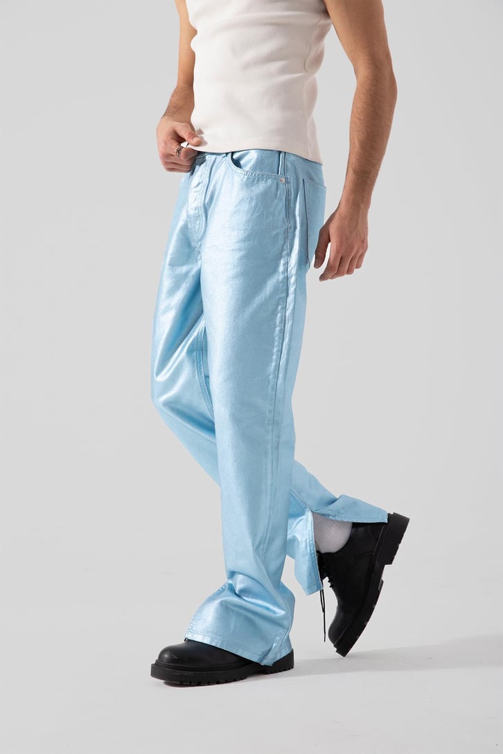 Yırtmaç Paça Açık Mavi Regular Jean