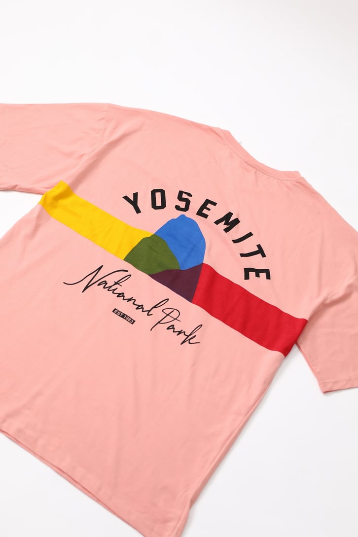 Yosemite Sırt Baskılı Oversize Tshirt