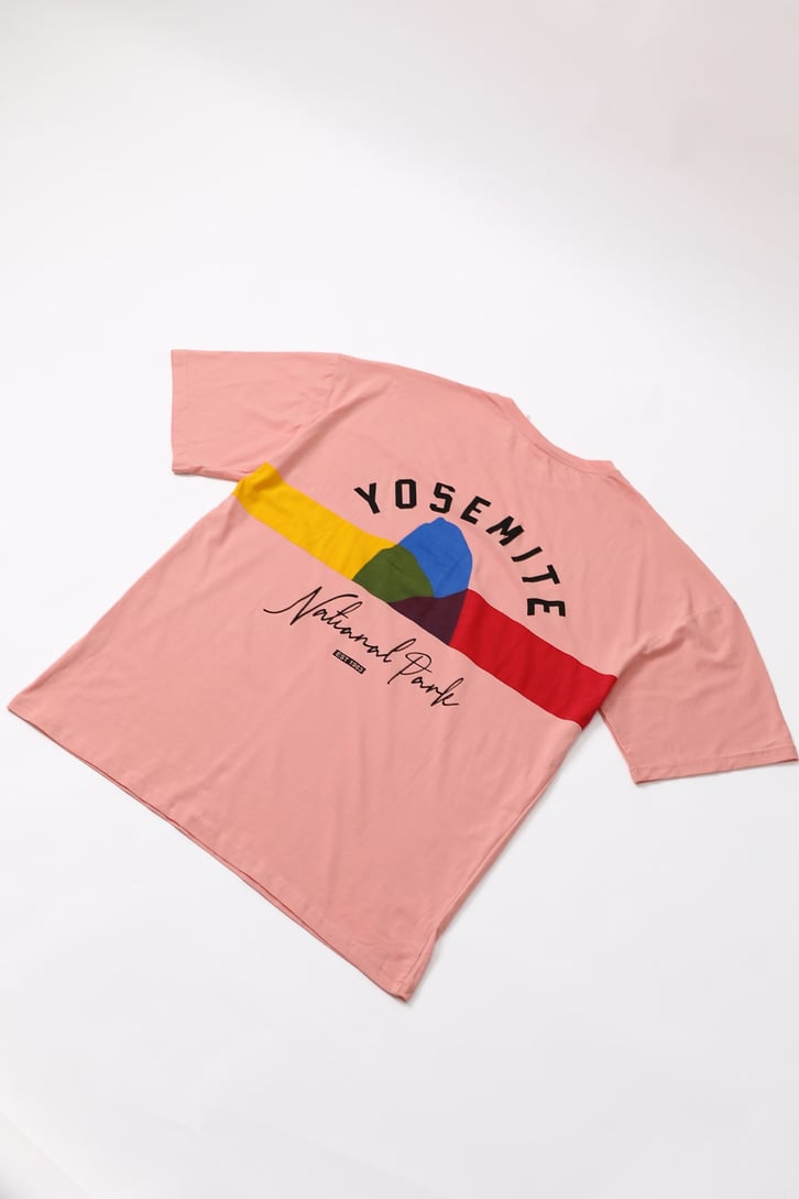 Yosemite Sırt Baskılı Oversize Tshirt