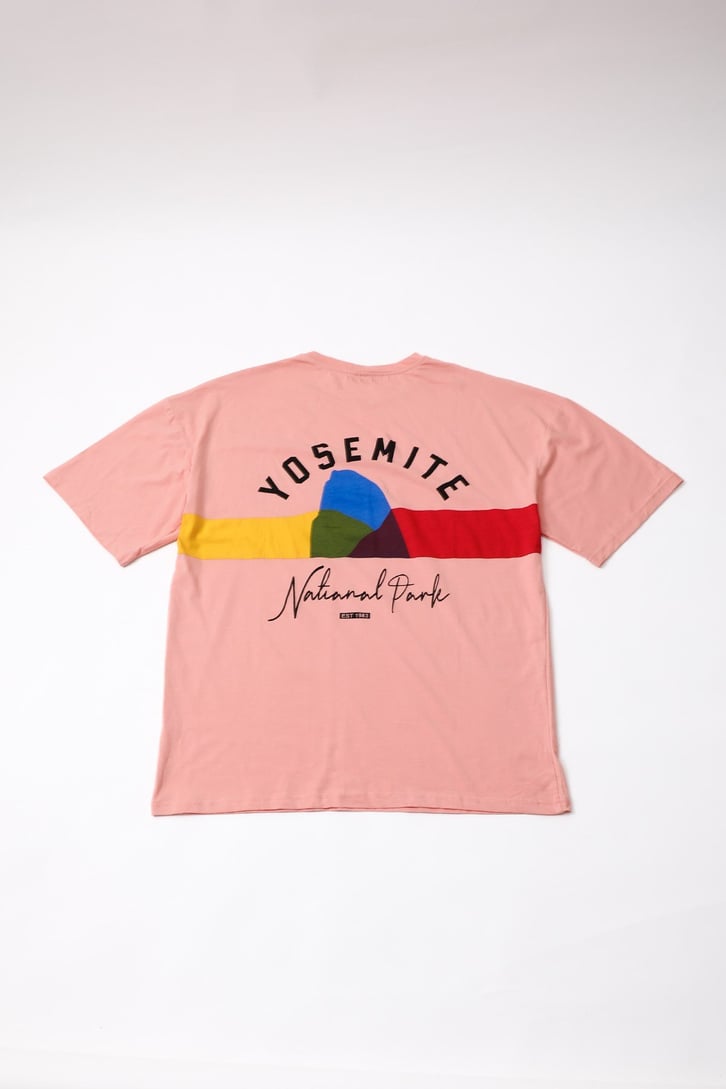 Yosemite Sırt Baskılı Oversize Tshirt
