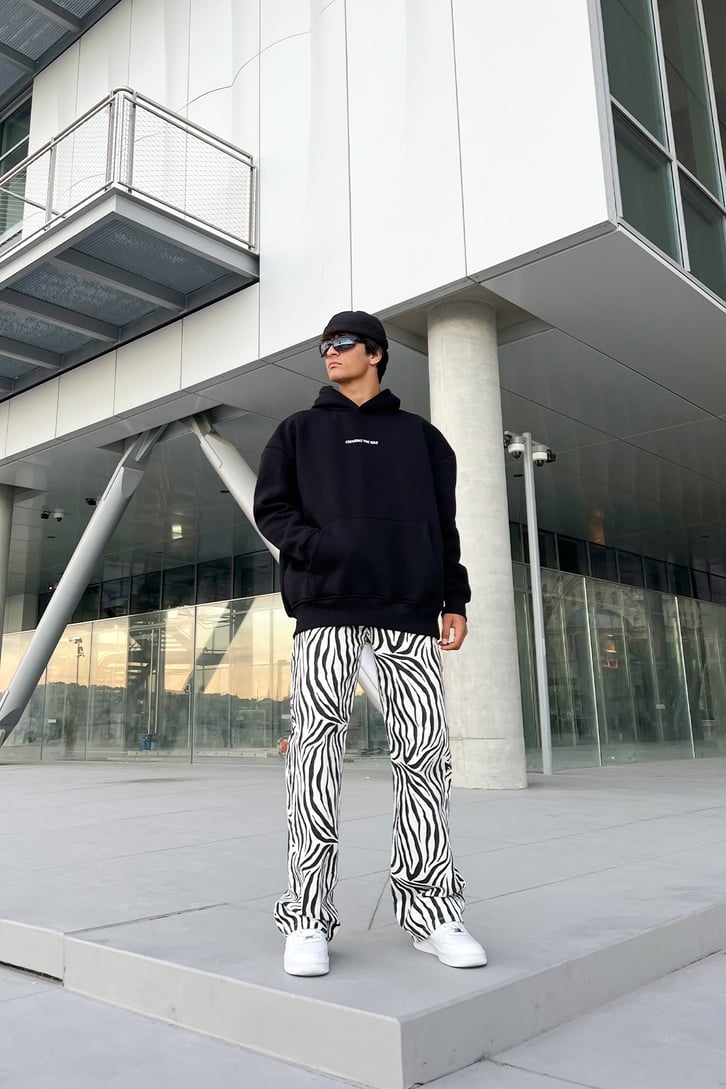 Zebra Desen Baggy Jean