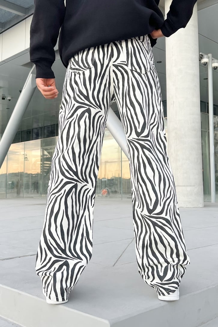 Zebra Desen Baggy Jean