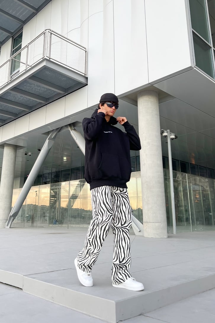 Zebra Desen Baggy Jean