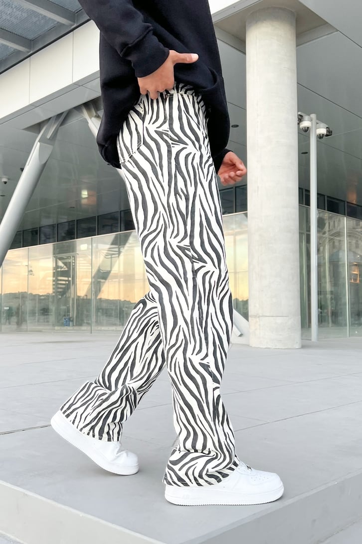 Zebra Desen Baggy Jean