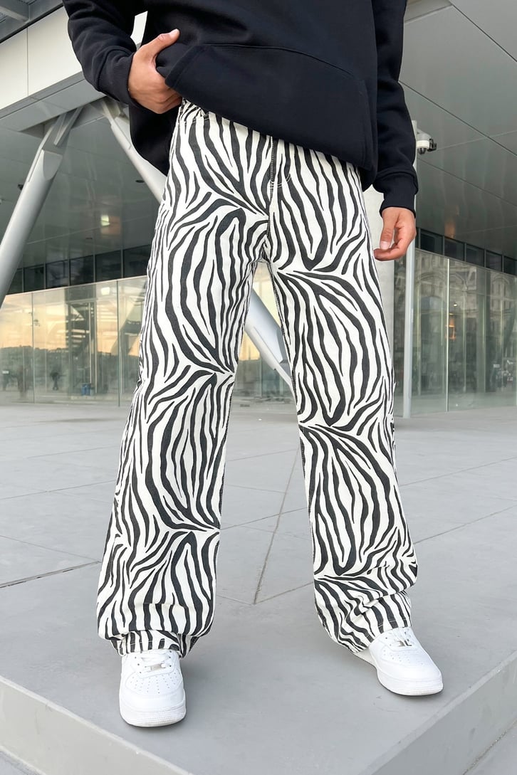Zebra Desen Baggy Jean