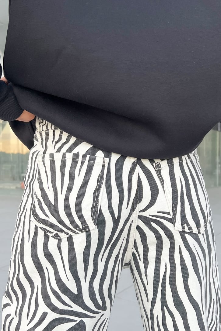 Zebra Desen Baggy Jean