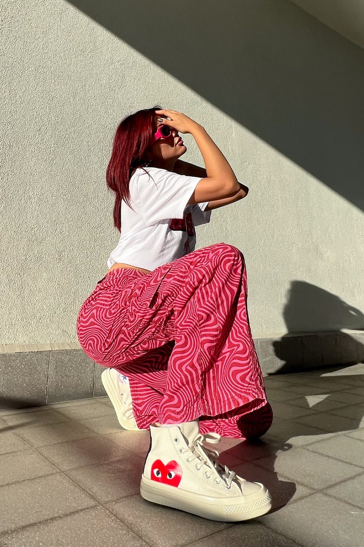 Zebra Desen Kargo Cepli Baggy Pantolon
