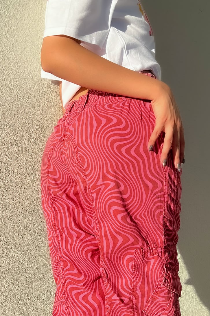 Zebra Desen Kargo Cepli Baggy Pantolon