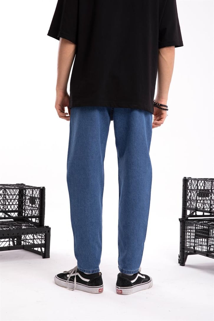 Zincir Detaylı Mavi Regular Jean