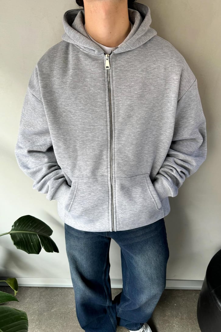 Zip Oversize Basic Sweatshirt