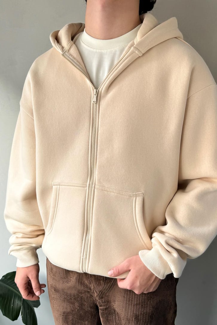 Zip Oversize Basic Sweatshirt