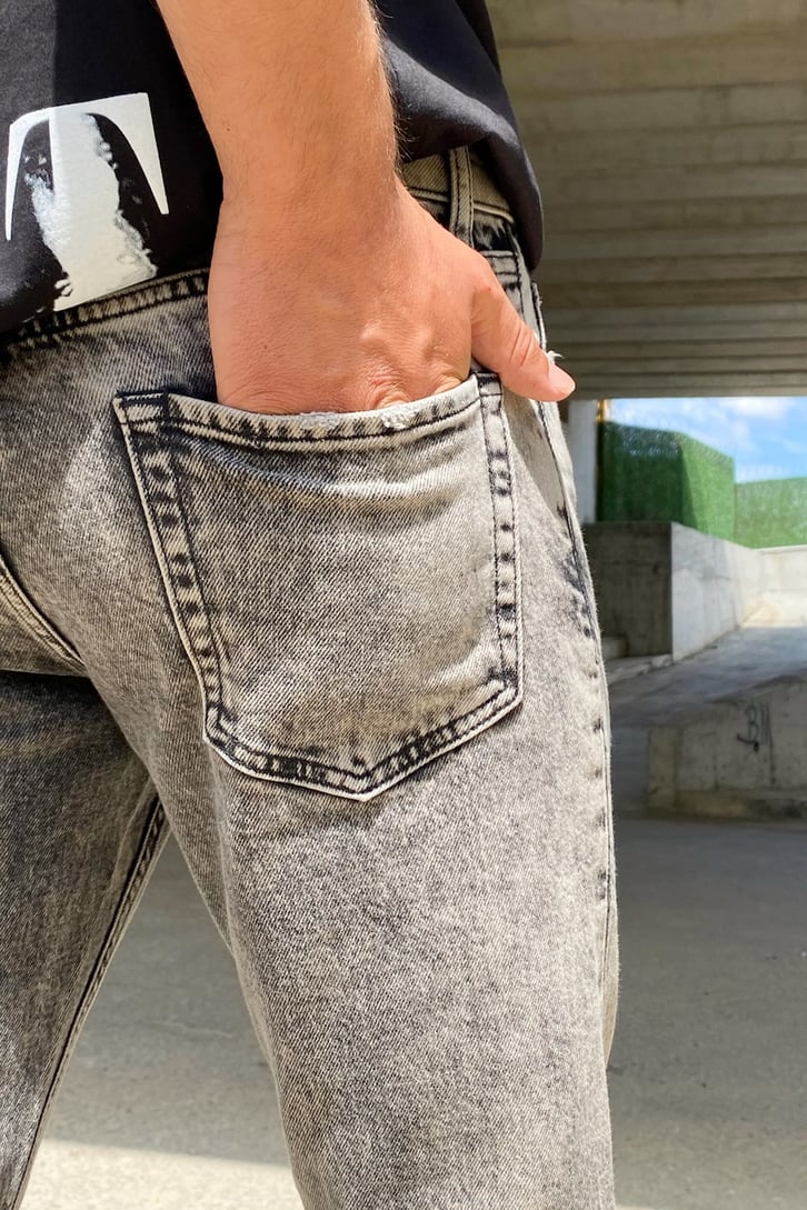 Zipper Detail Antrasit Skinny Jean