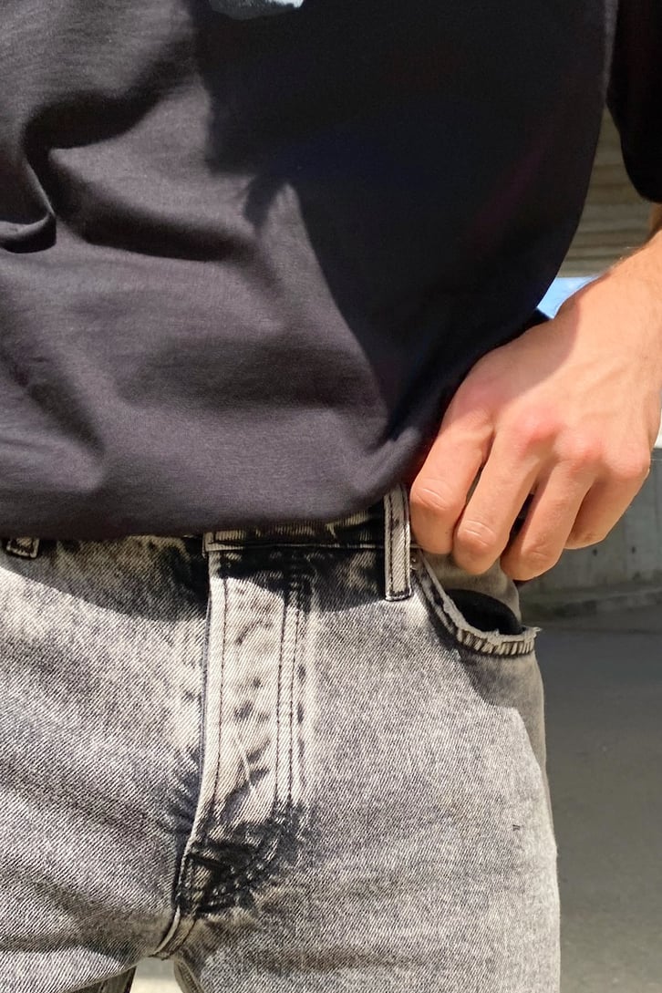 Zipper Detail Antrasit Skinny Jean