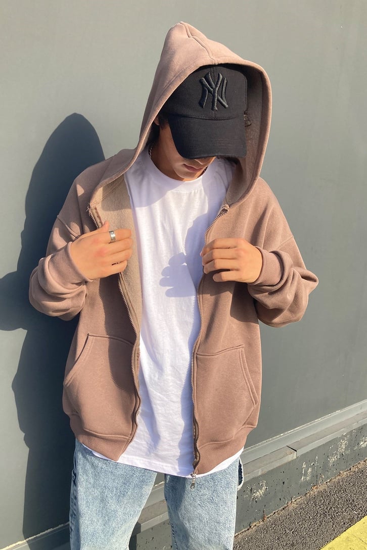 Zippered Basic Hoodie
