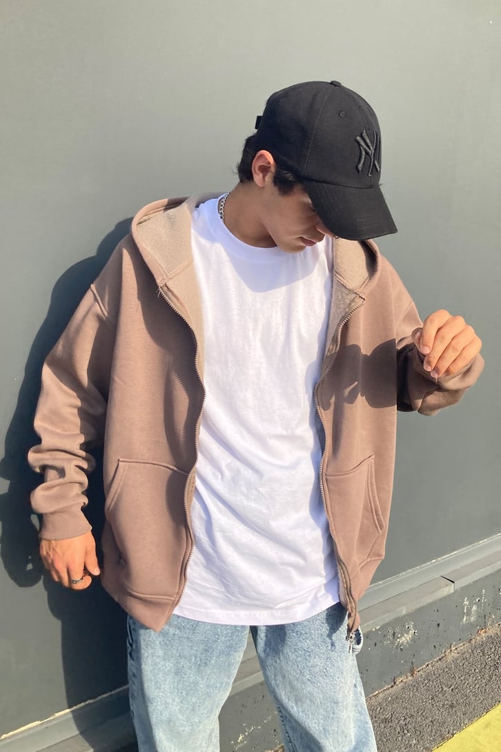 Zippered Basic Hoodie