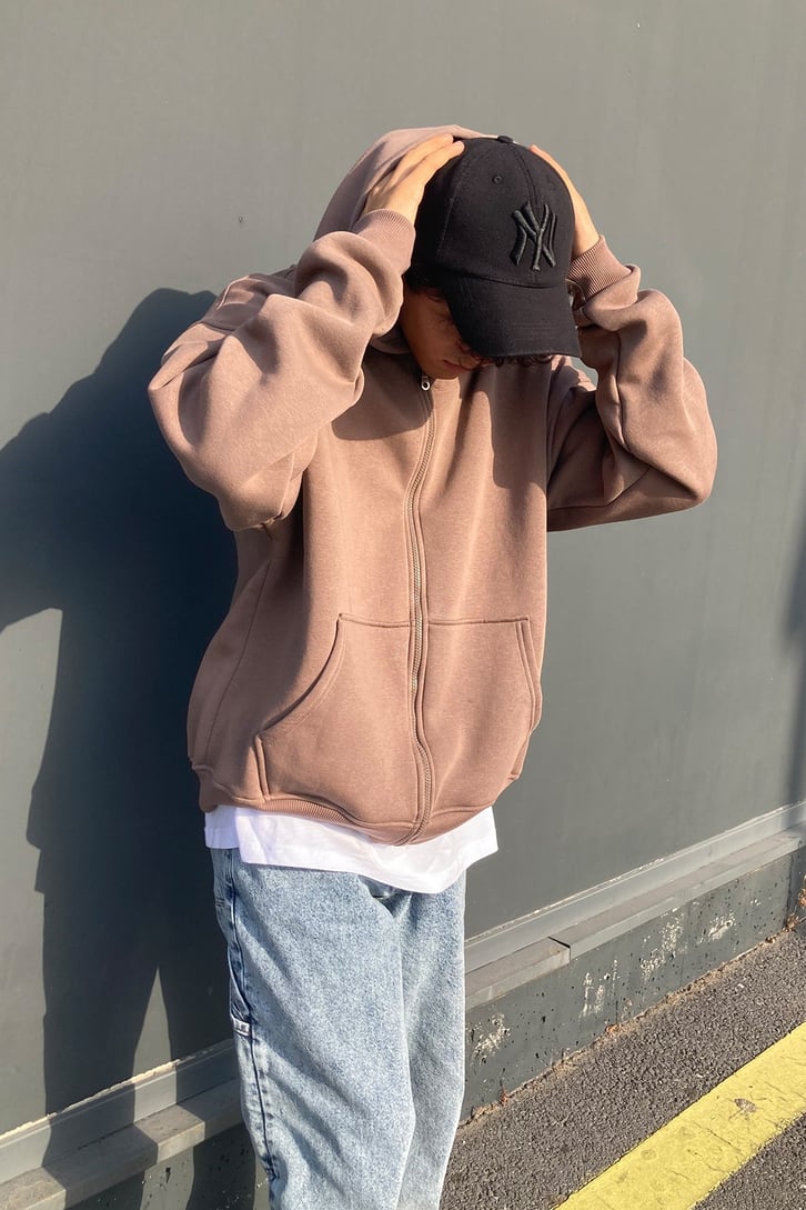 Zippered Basic Hoodie