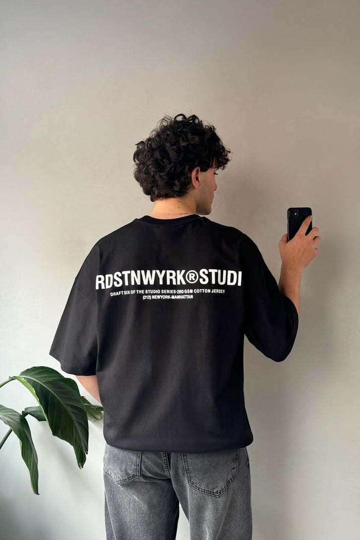 212 NY-Manhattan Baskılı Oversize Tişört