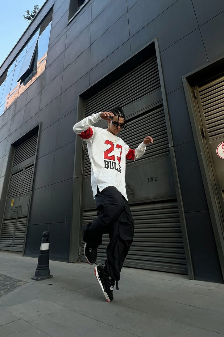 23 Bulls Baskılı Oversize Sweatshirt