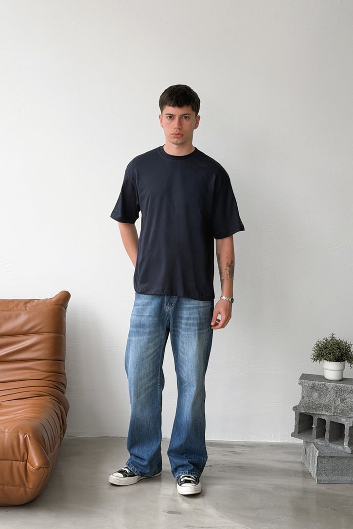 3'lü Basic Oversize Tişört