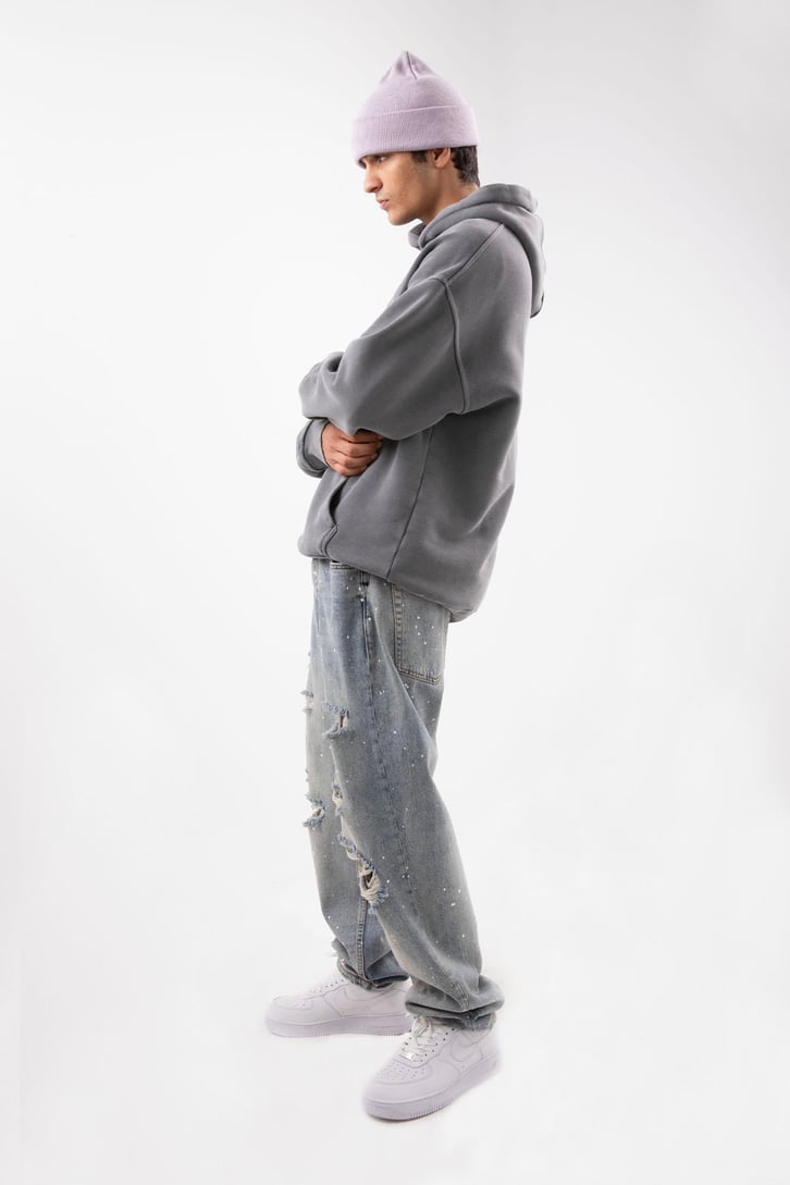 500 GSM Premium Basic Acid Wash Oversize Hoodie