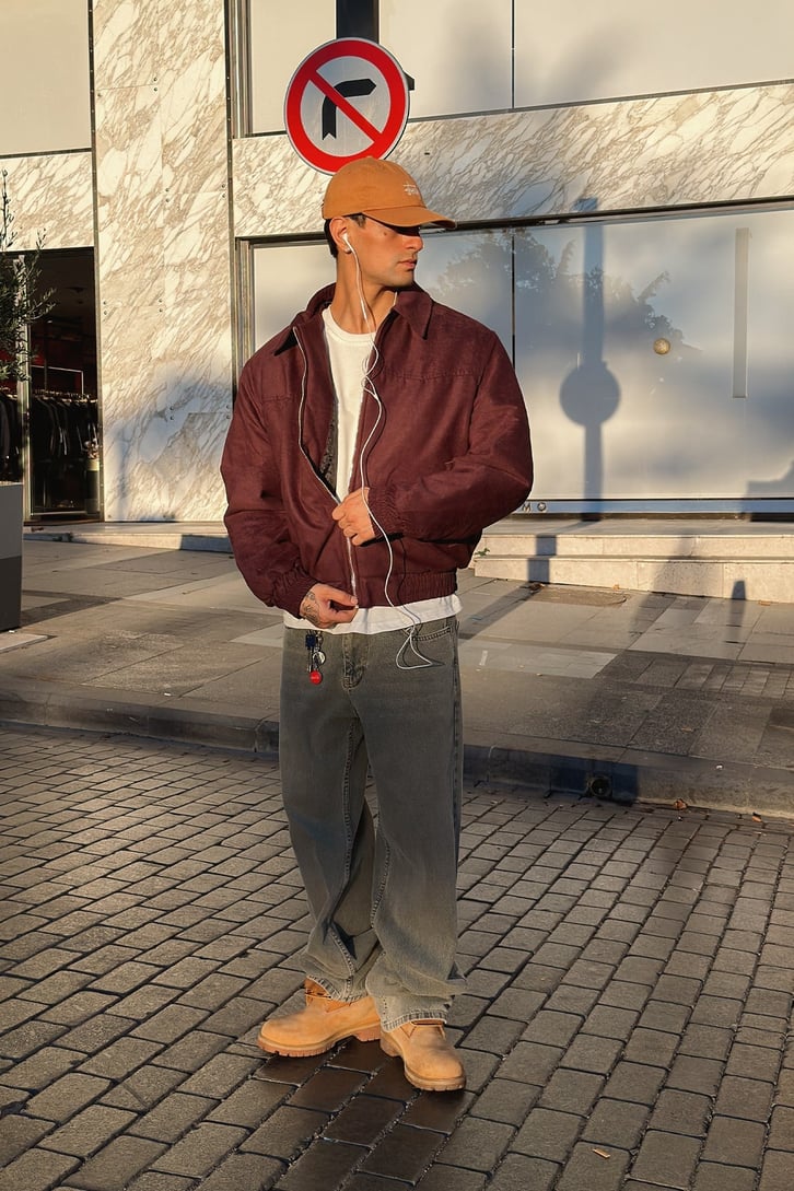 90's Claret Red Bomber Jacket